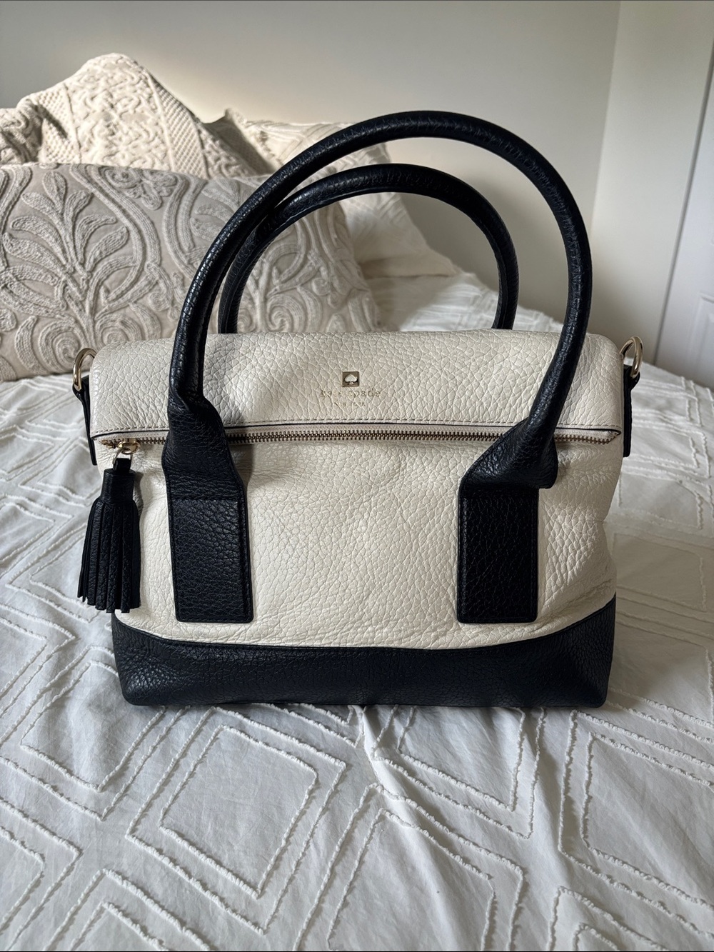 Kate Spade contrast leather satchel